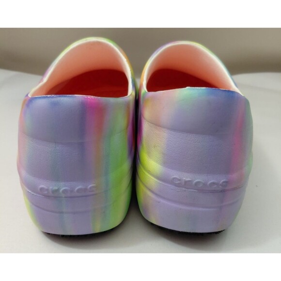 Crocs Shoes Womens 10 Work Neria Pro II Graphic Paint Brushed Blur Tie Dye Clogs - Picture 4 of 8